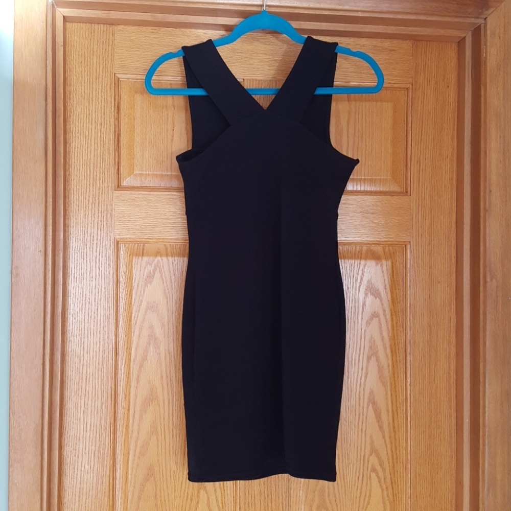 BOOHOO NIGHT BLACK STRETCH BODYCON DRESS - EUC - Picture 4 of 5